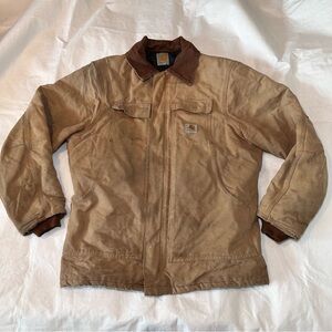 Vintage USA-made CARHARTT Double Front L/XL Duck Cotton Work Jacket - See Images